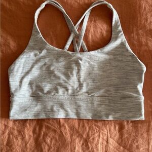 lululemon athletica Gray Striped Sports Bra